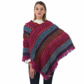 Wintermantel Frauen Weiche Strickmuster Quaste Strickjacke Capes Schal Mantel Ponchos National Wind Pullover Schal Elegantes Cape Poncho